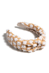Shiraleah Tufted Straw Knotted Headband, White