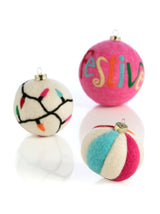 Shiraleah "Festive" Assorted Set Of 3 Ornaments, Multi