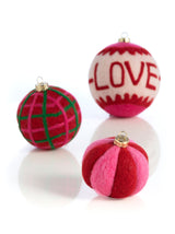 Shiraleah "Love" Assorted Set Of 3 Ornaments, Multi