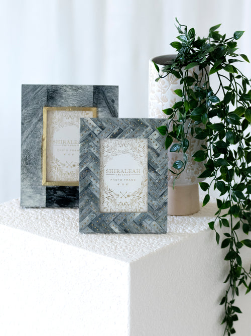 Shiraleah Mansour Studded 4X6 Picture Frame, Grey