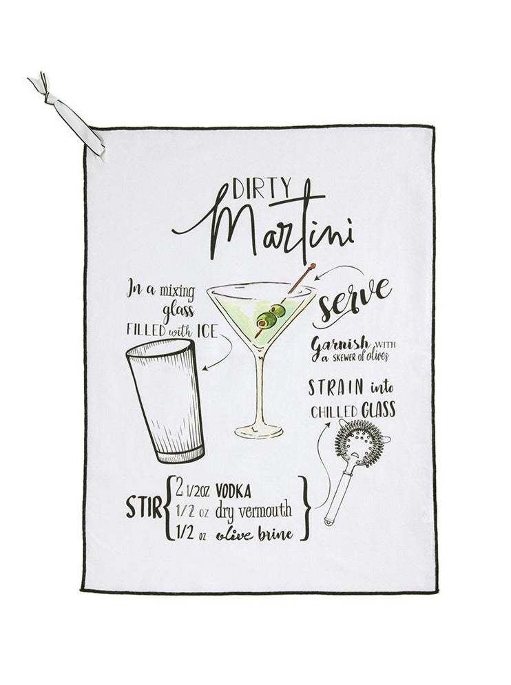 Cocktail Martini Towels, Drink Themed Kitchen Towels, Bar Towels 