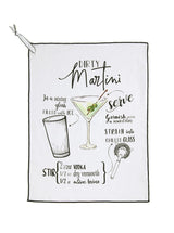 Shiraleah "Dirty Martini" Cocktail Tea Towel, White