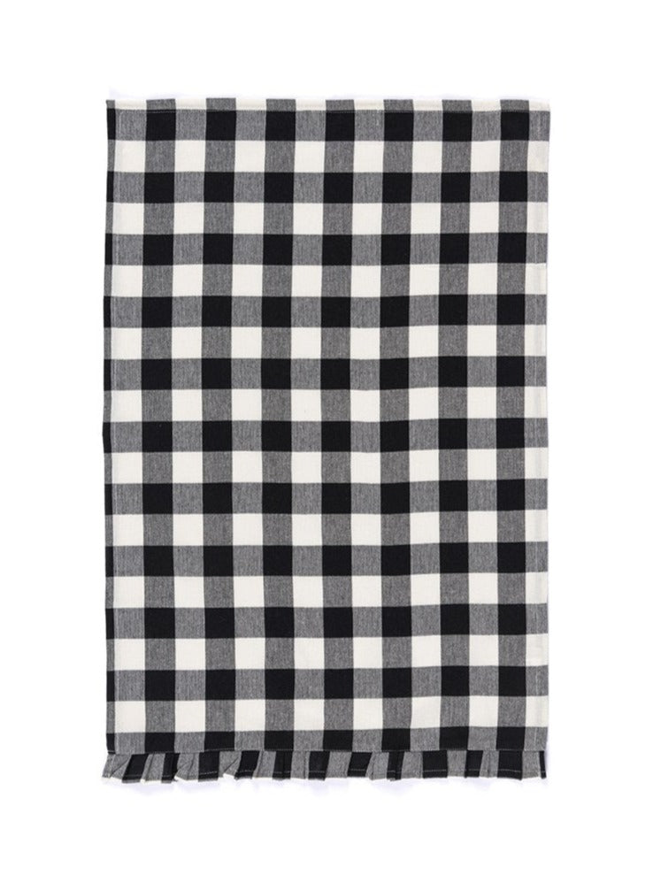 Set of 3 Black Check Pattern 27 x 18 Inch Woven Kitchen Tea Towels -  Foreside Home & Garden