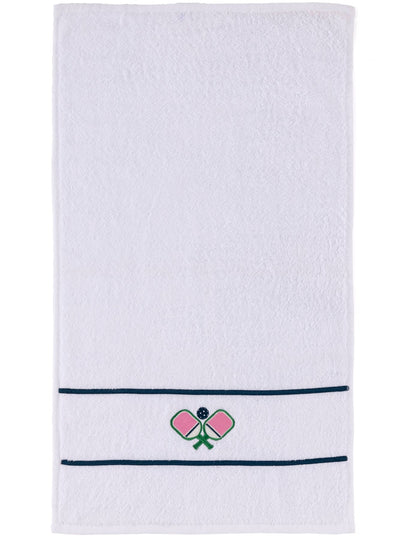 Shiraleah Pickleball Paddles Hand Towel, White