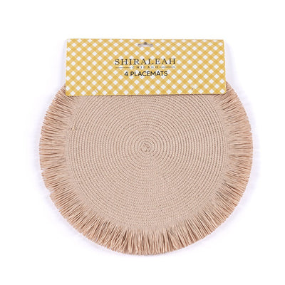 Shiraleah Set Of 4 Fringed Placemats, Blush - FINAL SALE ONLY