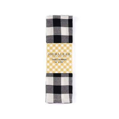 Shiraleah Gina Check Table Runner, Black - FINAL SALE ONLY
