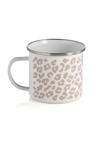 Shiraleah Leopard Print Enamel Mug, Blush - FINAL SALE ONLY