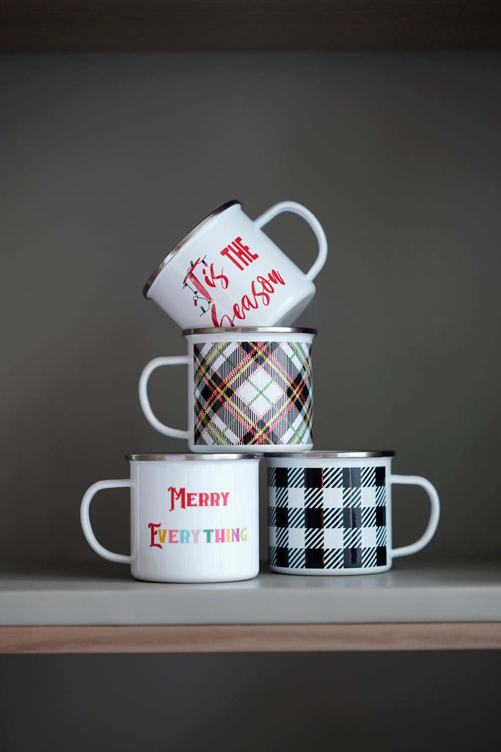 Shiraleah Tartan Plaid Enamel Mug, Multi - FINAL SALE ONLY