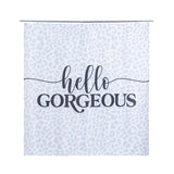 "Hello Gorgeous" Shower Curtain, Grey