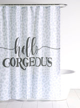 Shiraleah "Hello Gorgeous" Shower Curtain, Grey - FINAL SALE ONLY