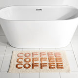 Shiraleah "Coffee Coffee Coffee" Bath Mat, Ivory