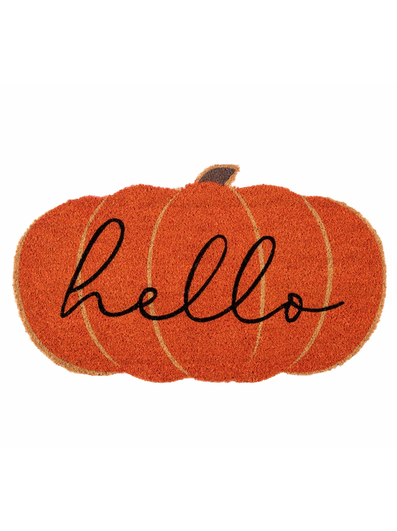 Shiraleah "Hello" Pumpkin Doormat, Orange