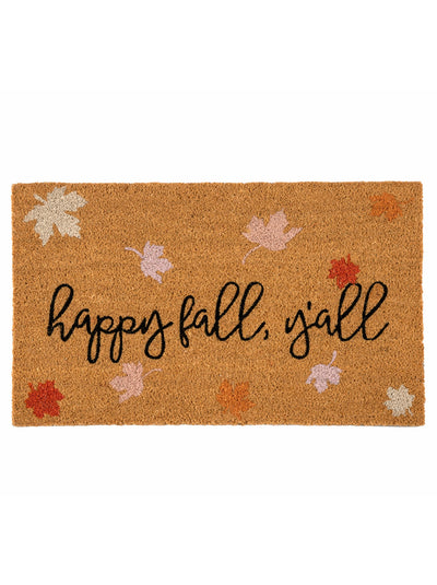 Shiraleah "Happy Fall Y'All" Doormat, Natural