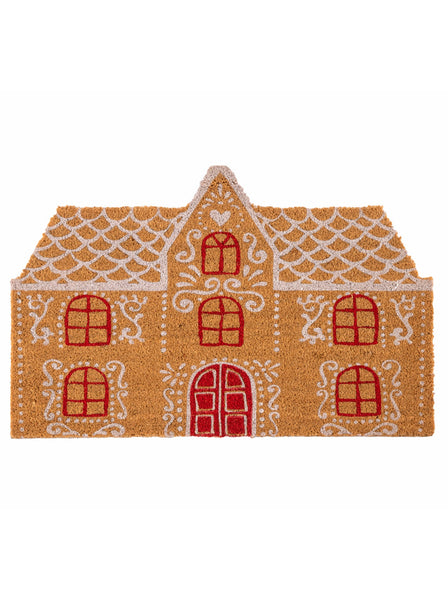 Shiraleah Gingerbread House Doormat, Natural