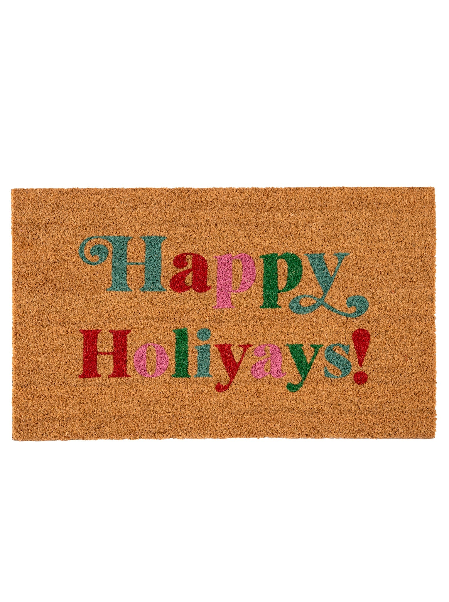 Shiraleah "Happy Holiyays!" Doormat, Natural