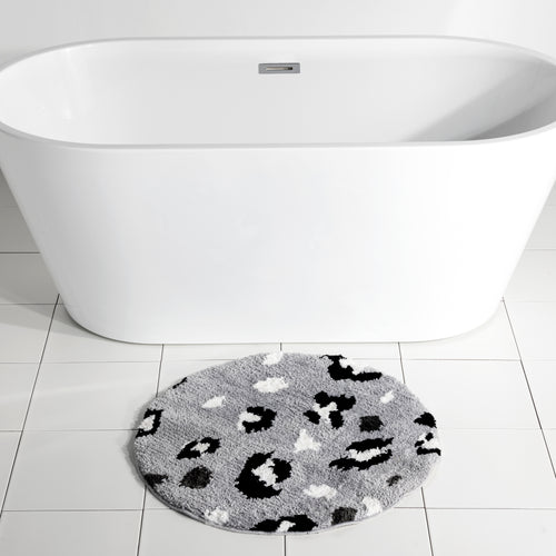 Shiraleah Leopard Bath Mat, Grey