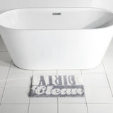 Shiraleah "Dirty / Clean" Bath Mat, Grey