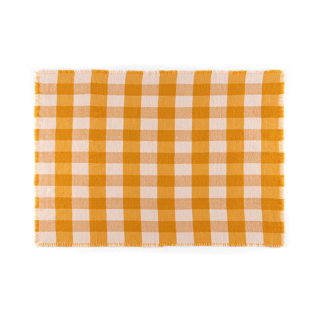 Shiraleah Sierra Yellow Two-Sided Plaid Throw, Sunflower - FINAL SALE ONLY