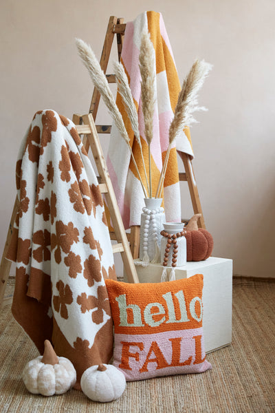 Shiraleah "Hello Fall" Pink & Orange Textured Decorative Pillow, Multi