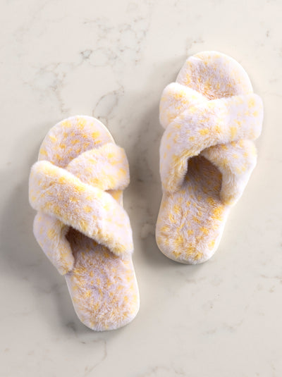 Shiraleah Maggie Plush Slippers, Yellow - FINAL SALE ONLY