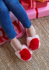Shiraleah Amor Holiday Slippers, Pink
