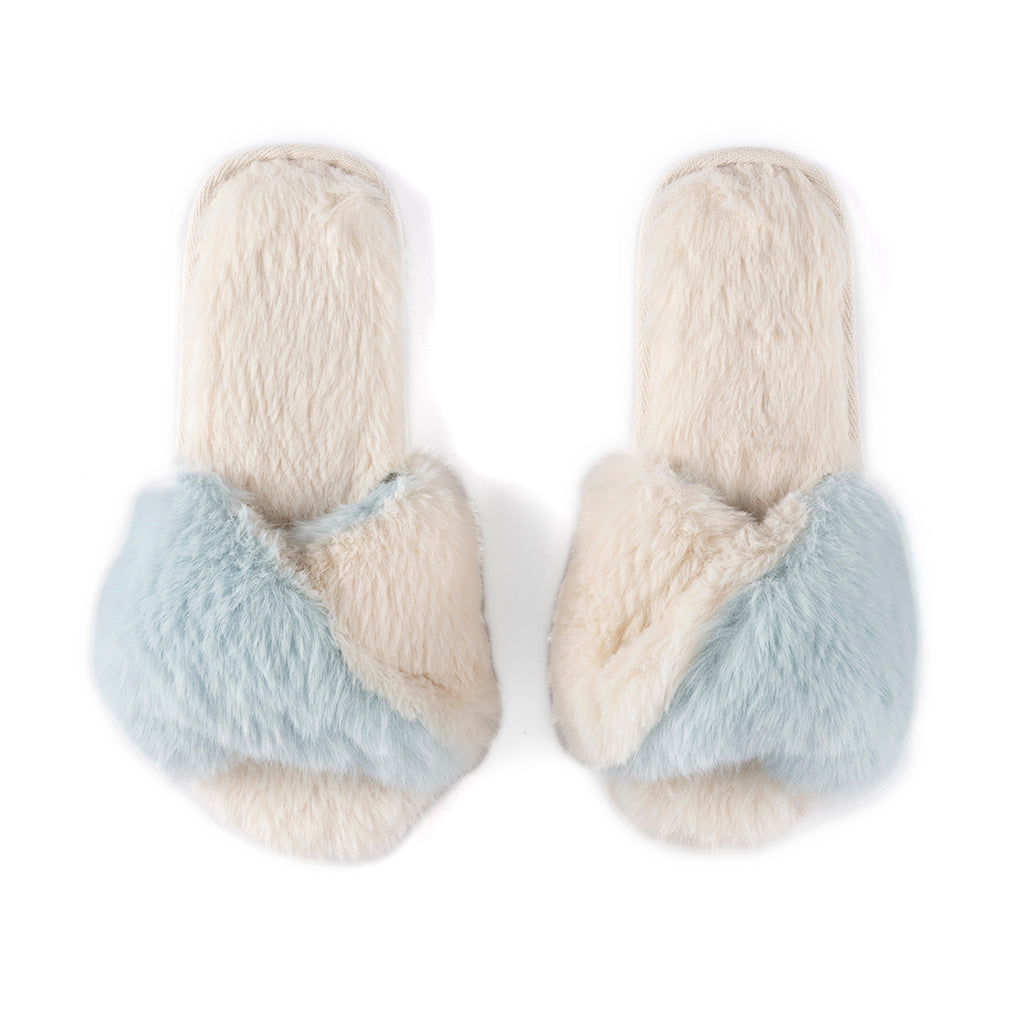 Shiraleah Stowe Plush Slippers, Sky