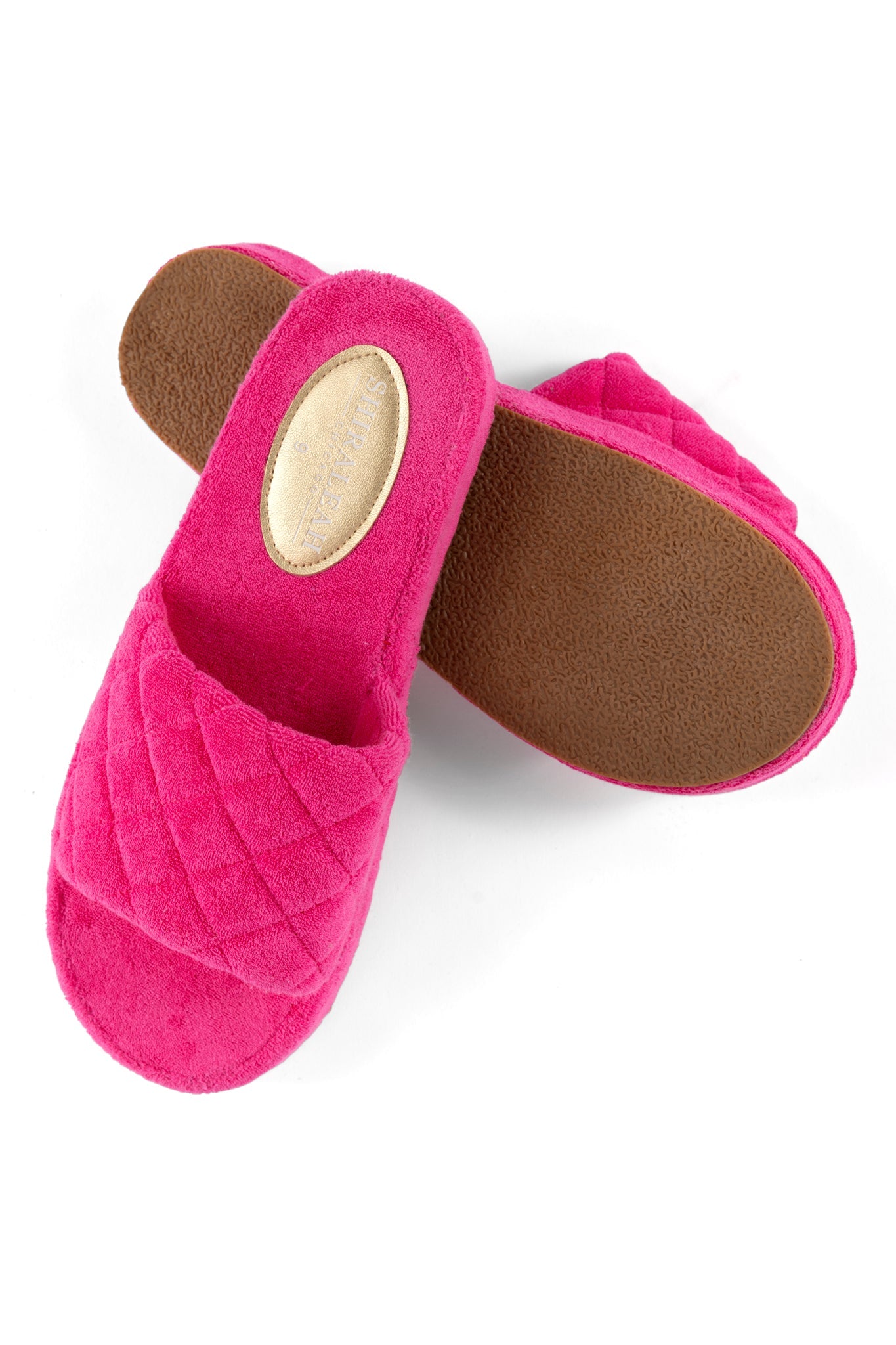 Shiraleah Sol Terrycloth Pool Slides, Fuchsia