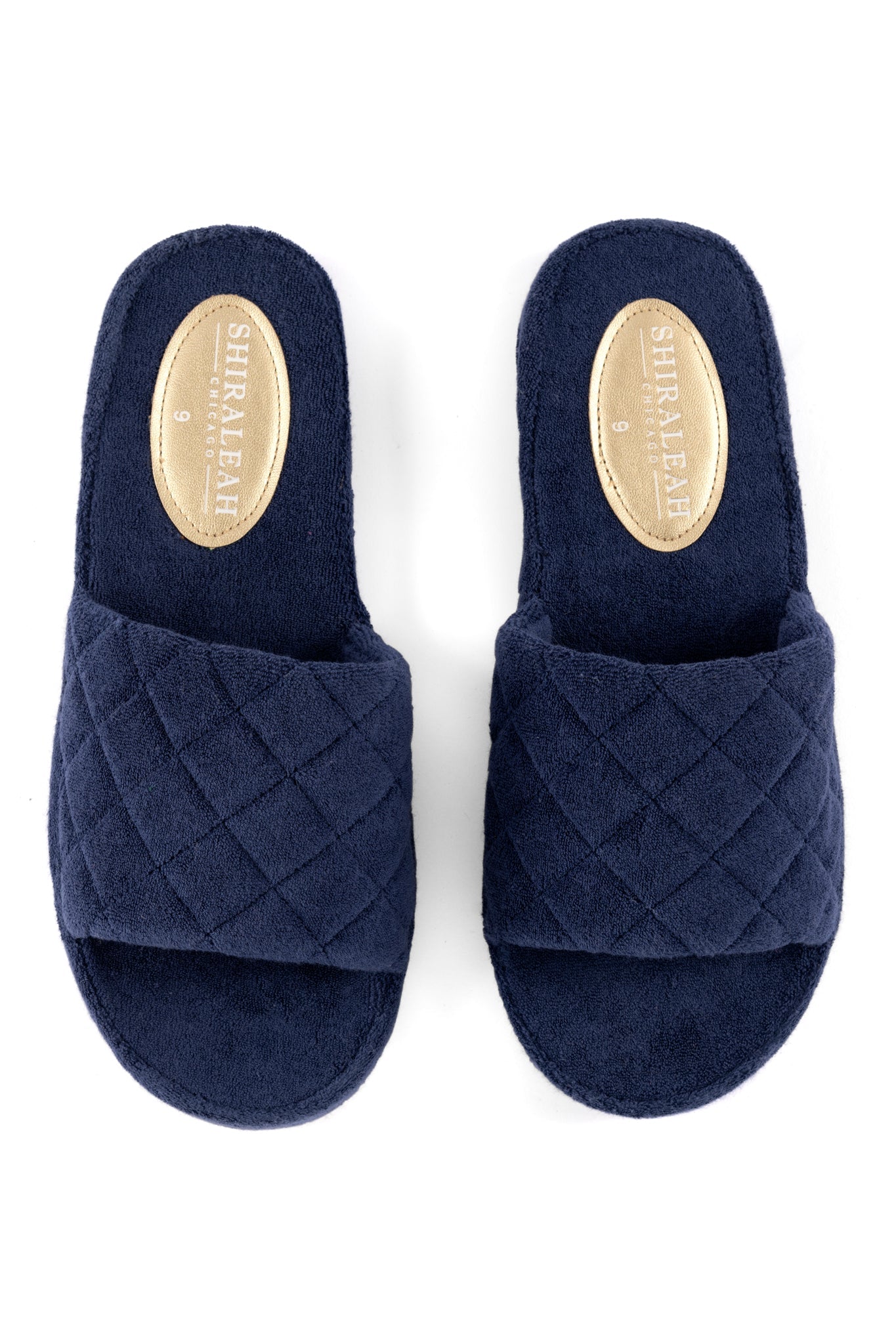 Shiraleah Sol Terrycloth Pool Slides, Navy