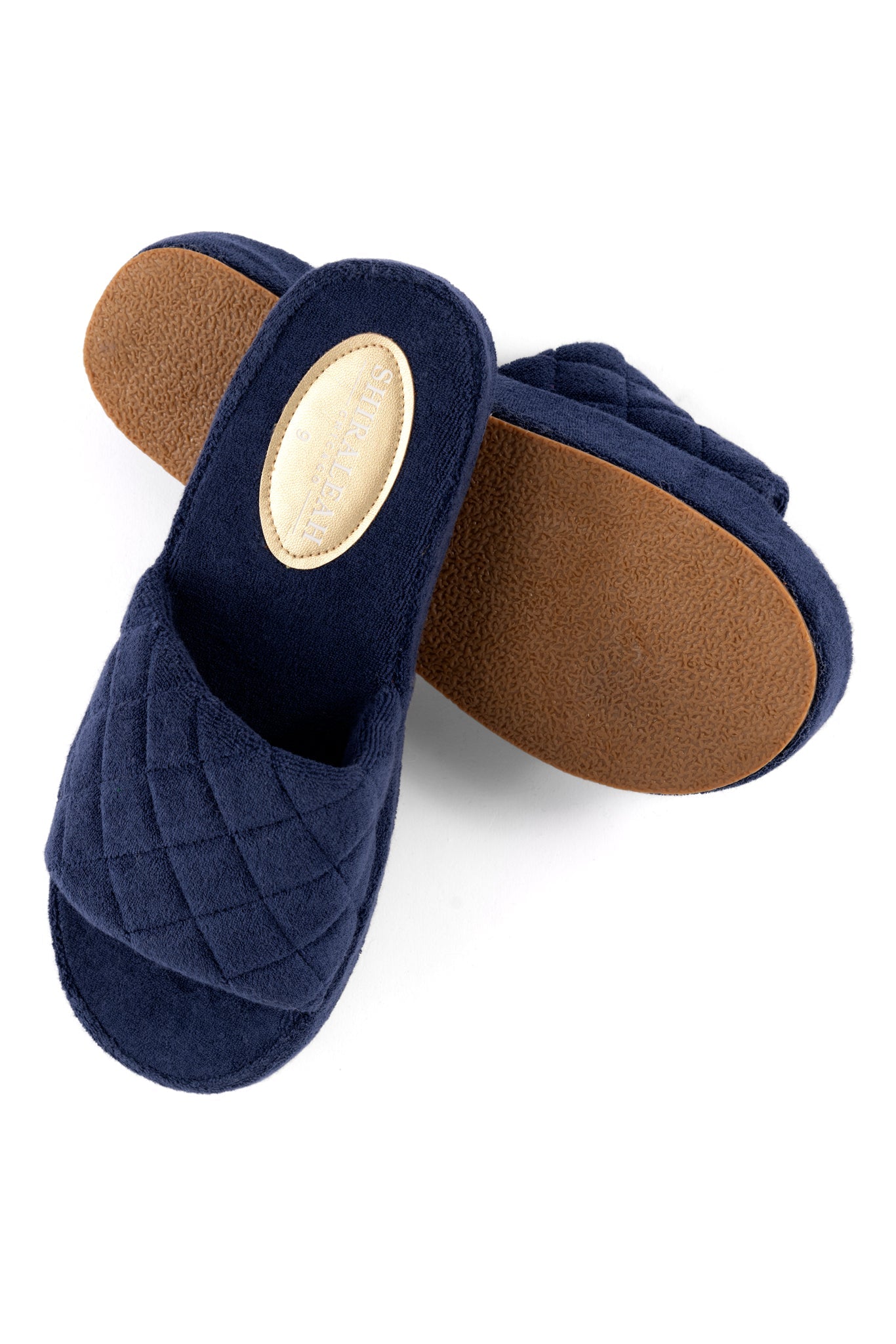 Shiraleah Sol Terrycloth Pool Slides, Navy