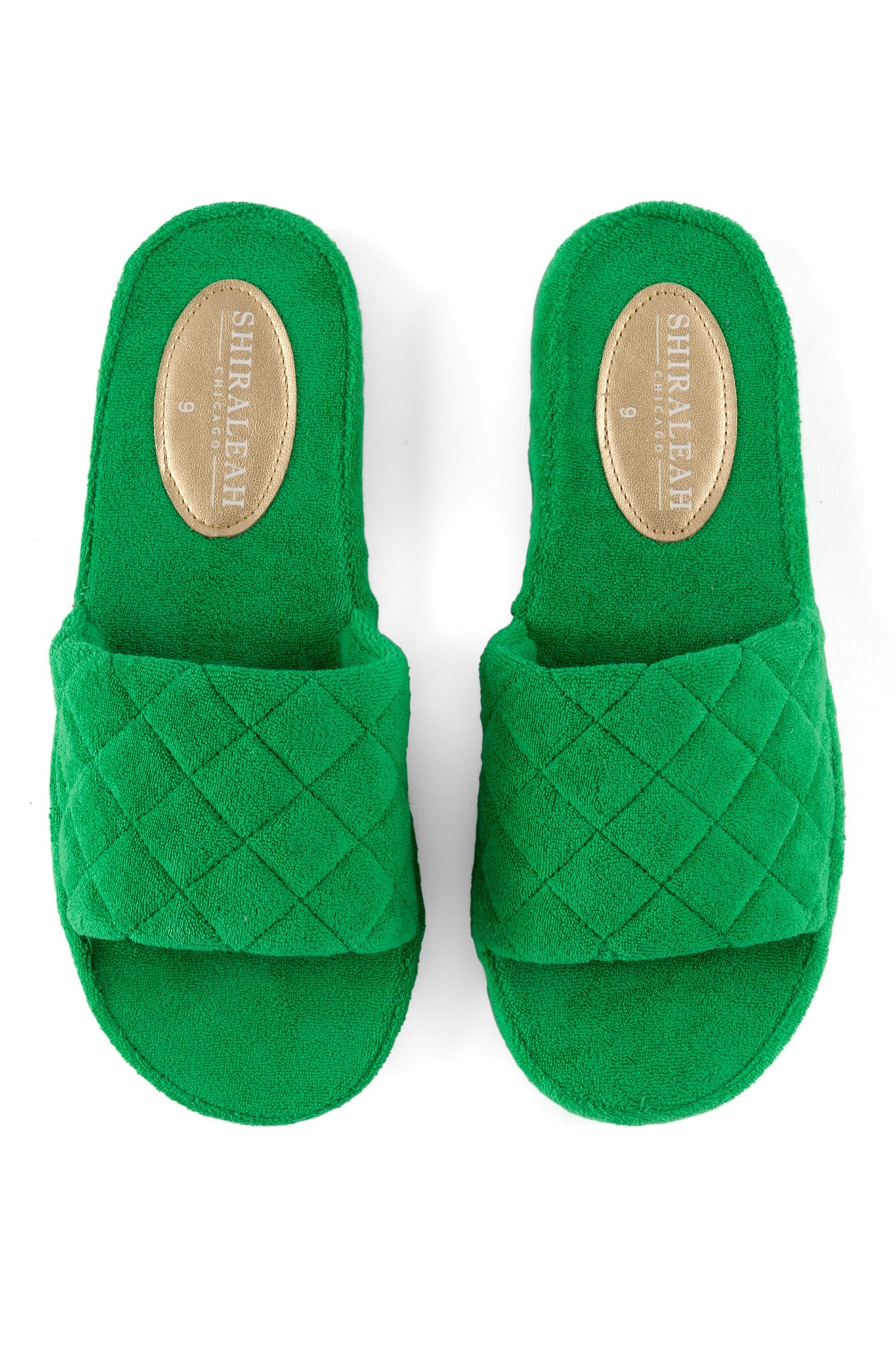 Shiraleah Sol Terrycloth Pool Slides, Green