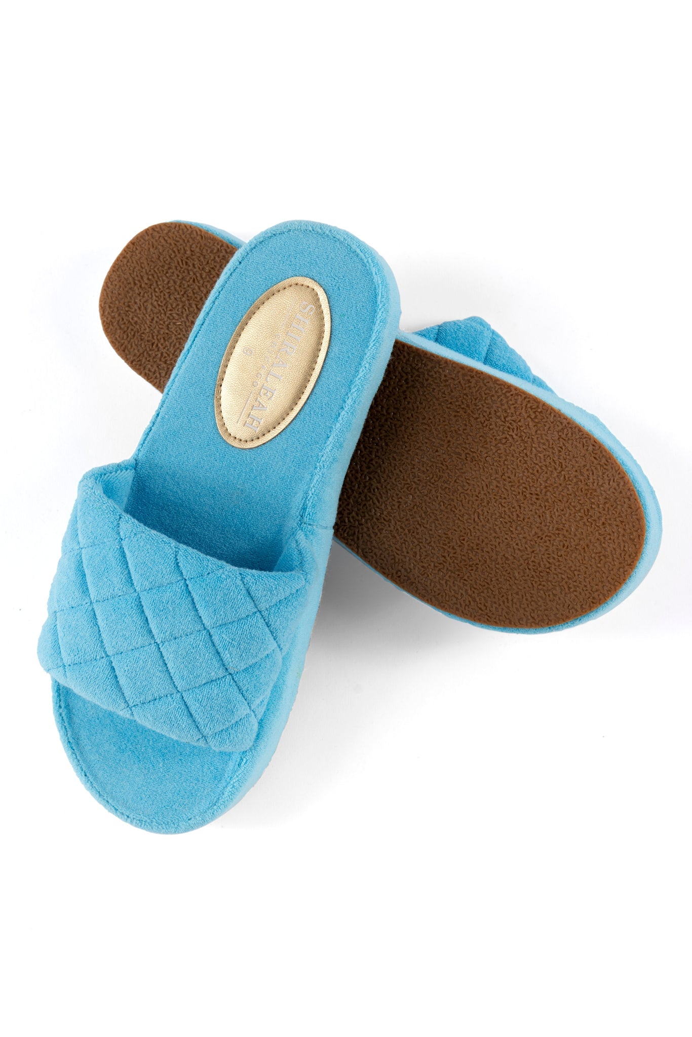 Shiraleah Sol Terrycloth Pool Slides, Turquoise