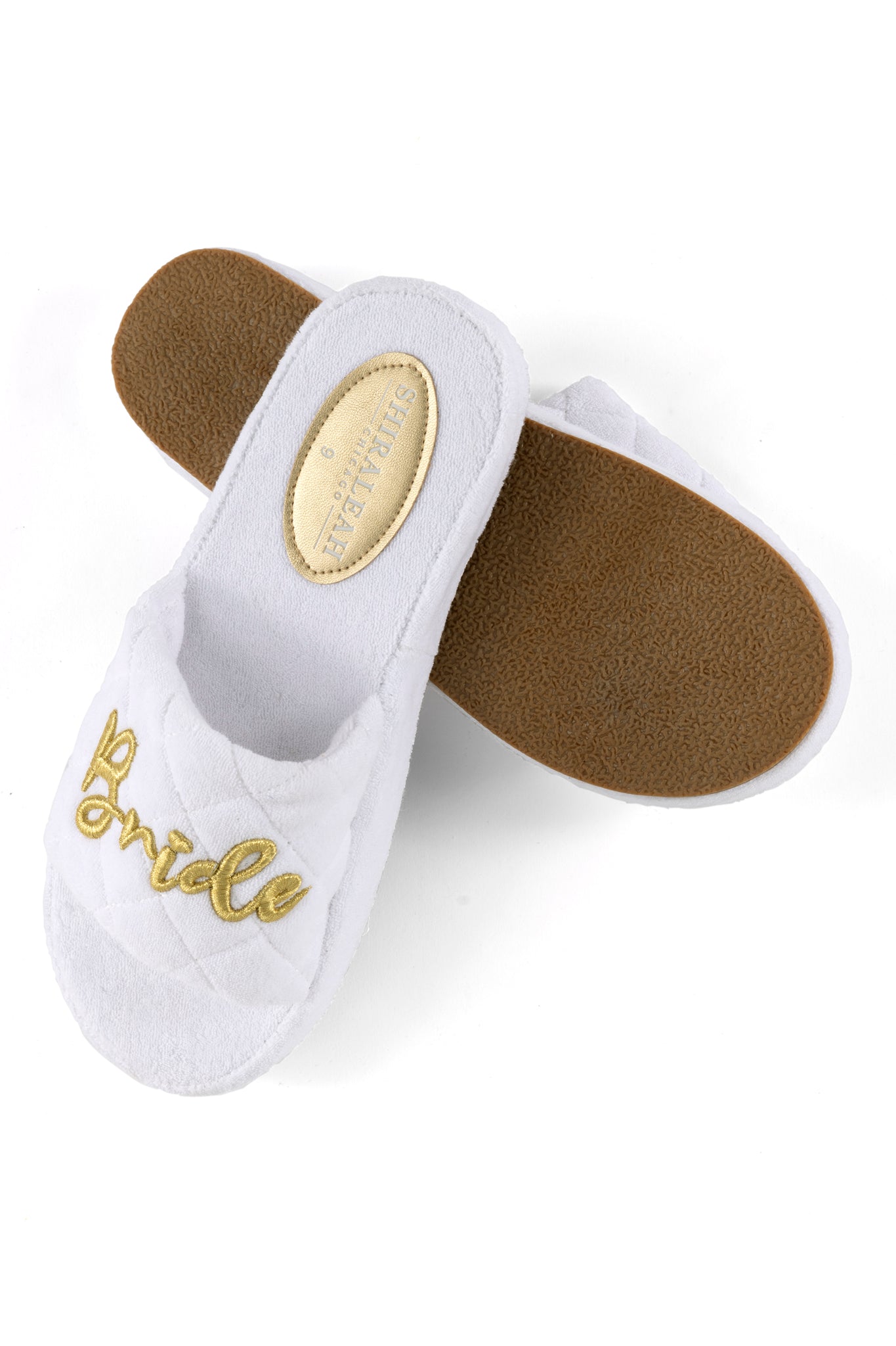 Shiraleah Terrycloth "Bride" Pool Slides, White