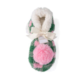 Shiraleah Chlo Plaid Knit Holiday Slippers, Green