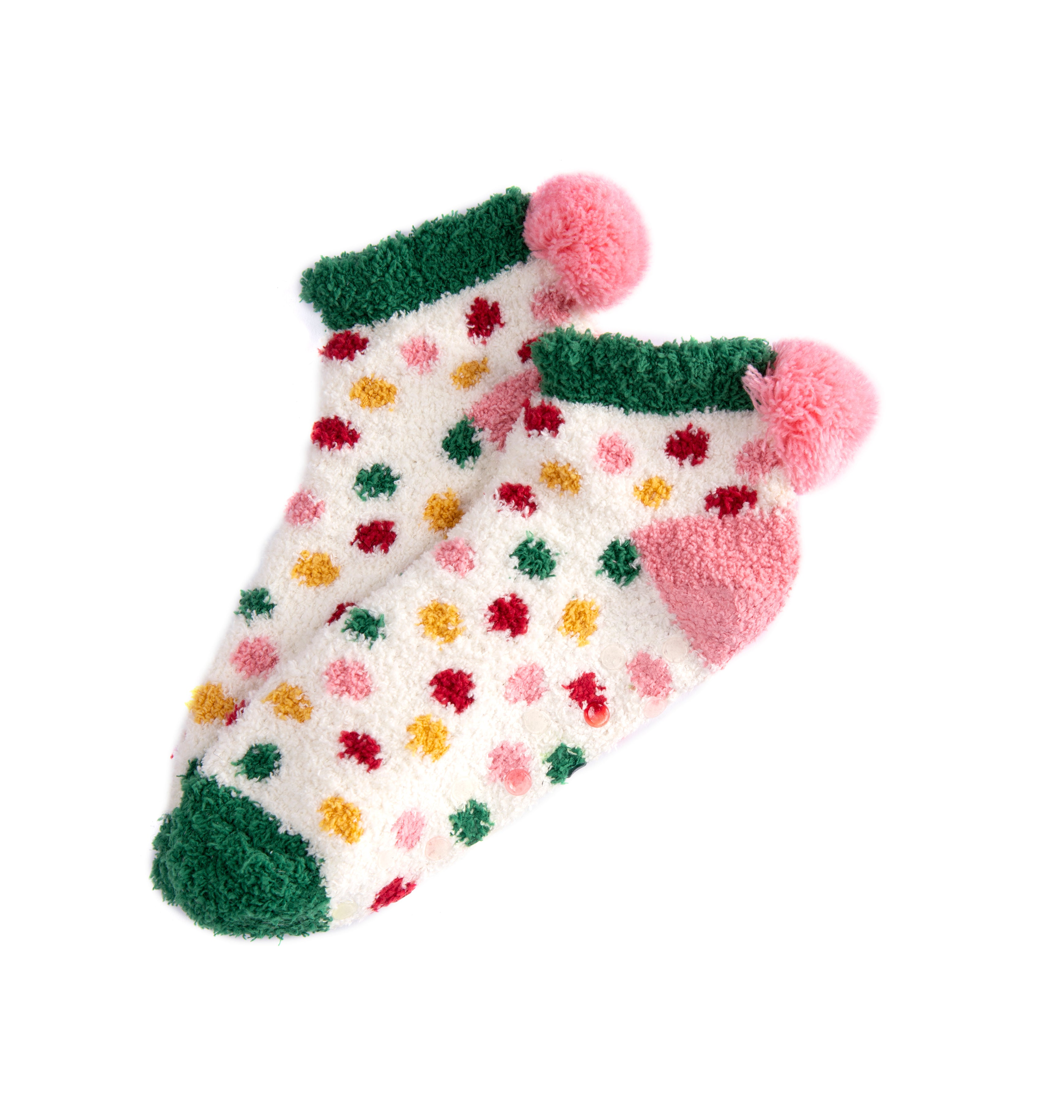 Shiraleah Fi Dot Plush Home Socks, Multi