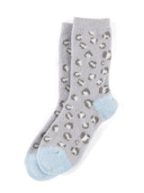 Shiraleah Charlie Leopard Print Plush Socks, Grey