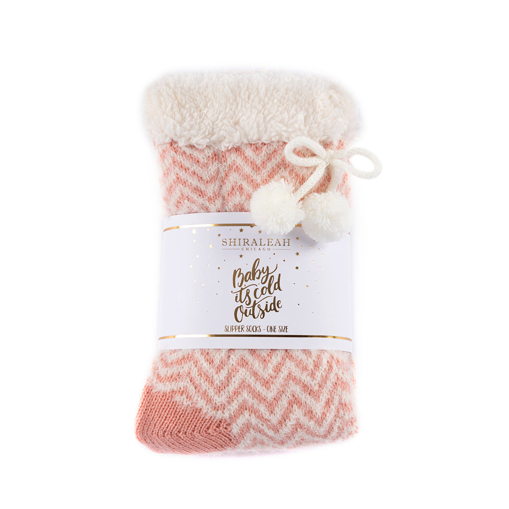 Shiraleah Yancy Knit Slipper Socks, Blush