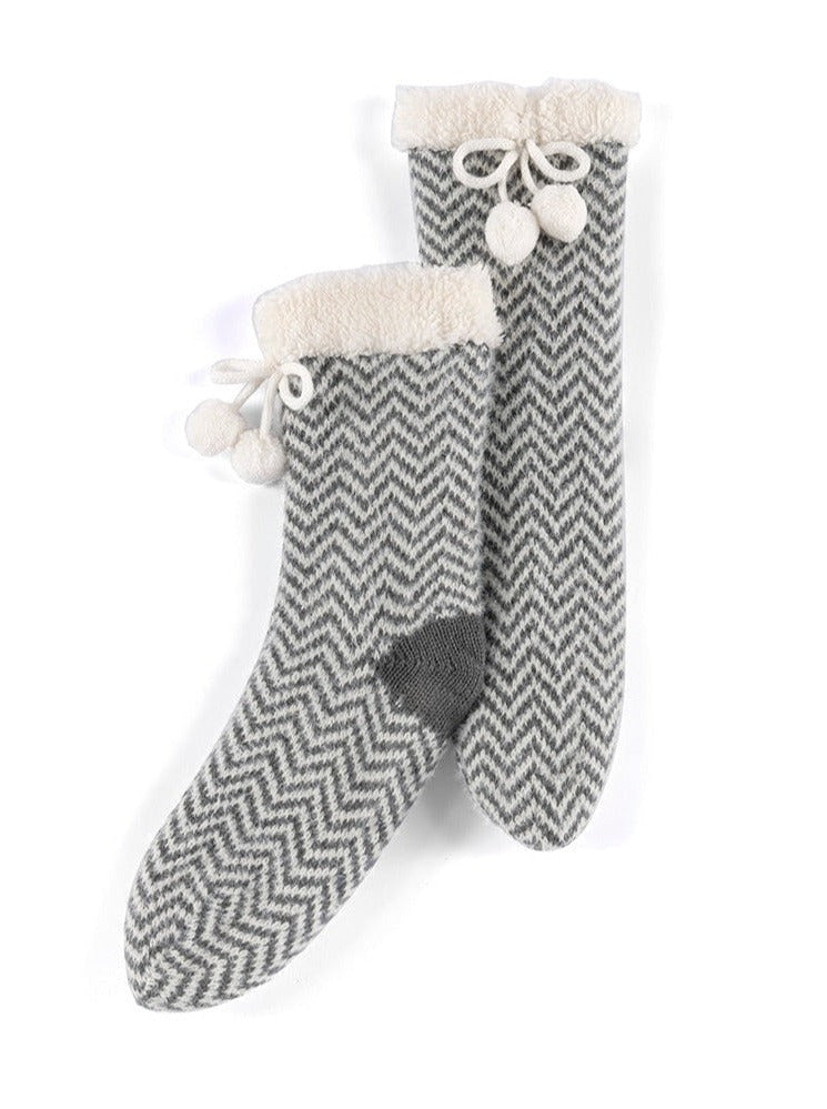 Shiraleah Yancy Knit Slipper Socks, Grey