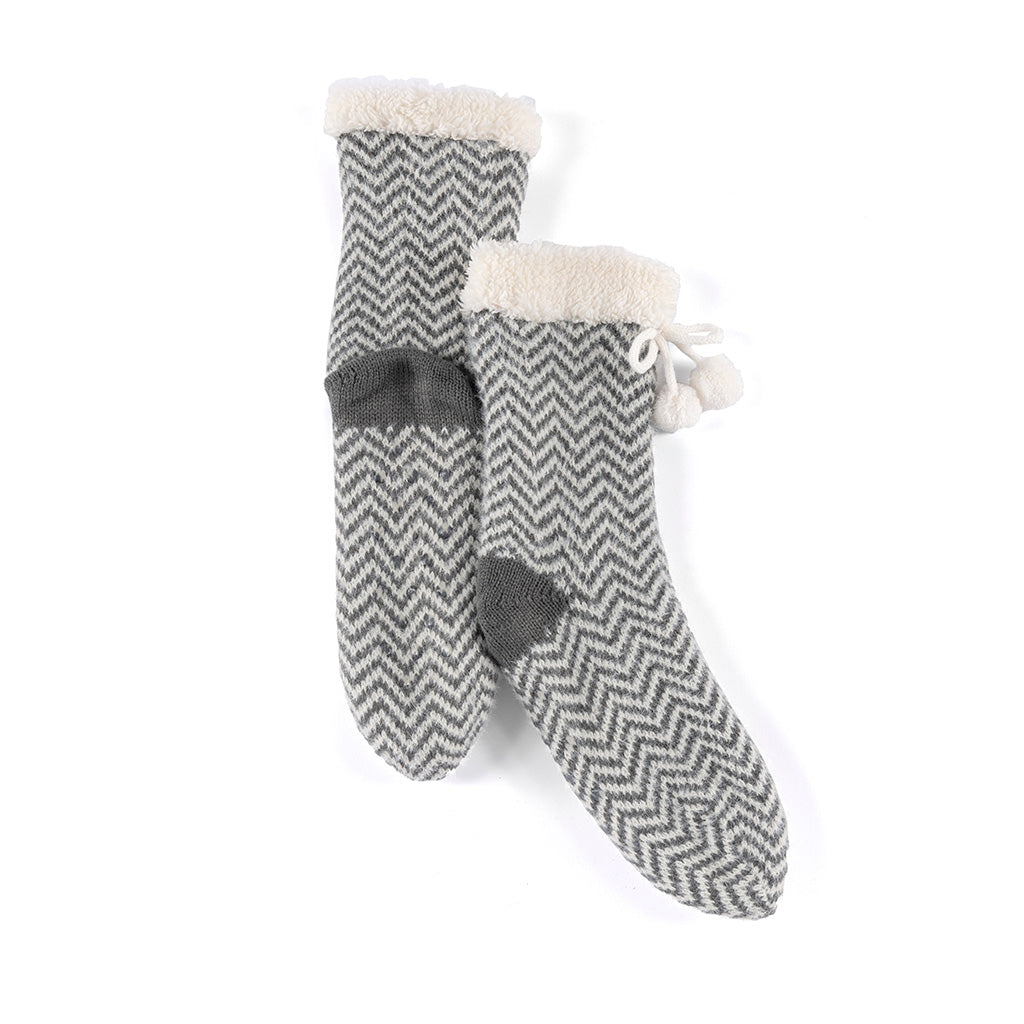 Shiraleah Yancy Knit Slipper Socks, Grey