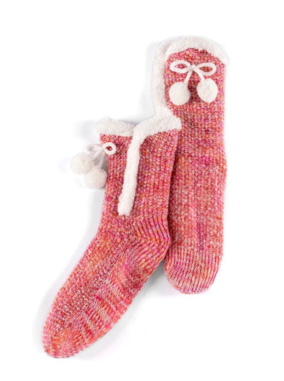 Shiraleah Yosemit Knit Slipper Socks, Pink