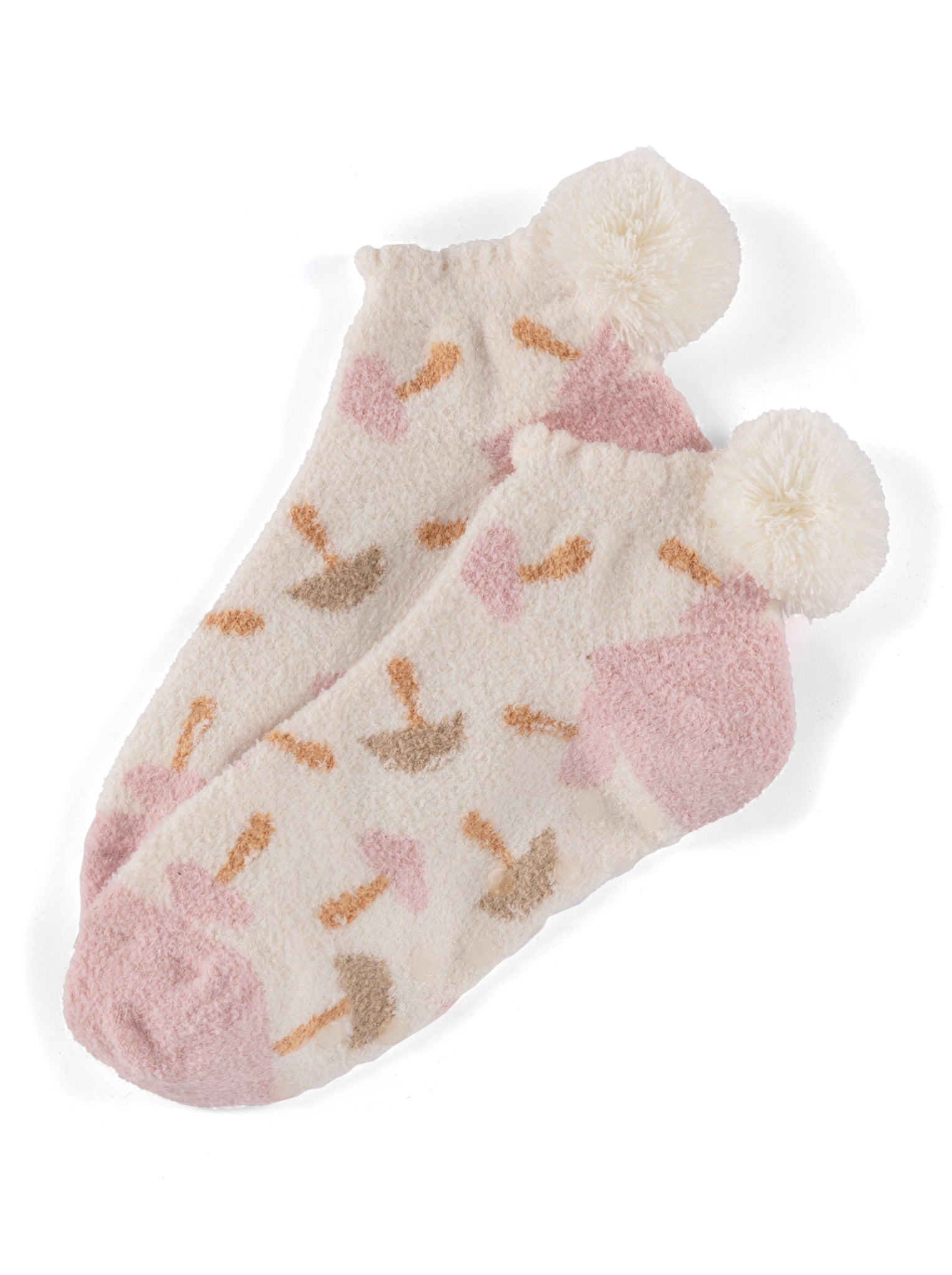 Shiraleah Mushroom Home Socks, Ivory