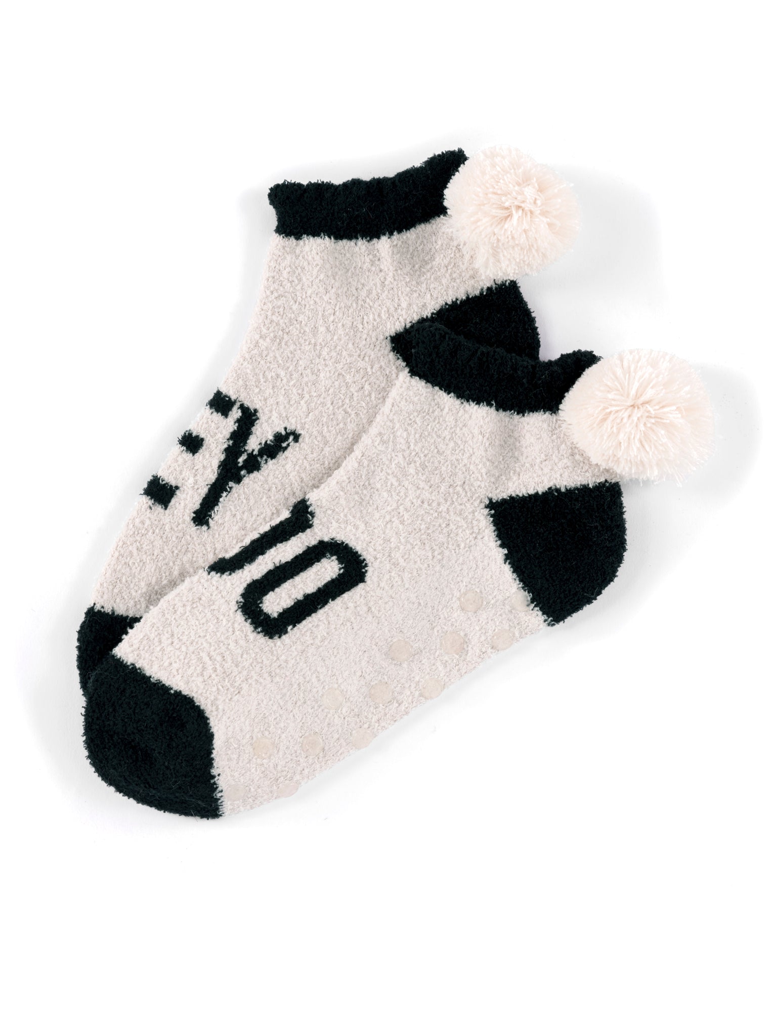 Shiraleah "Hey Boo" Home Socks, Taupe