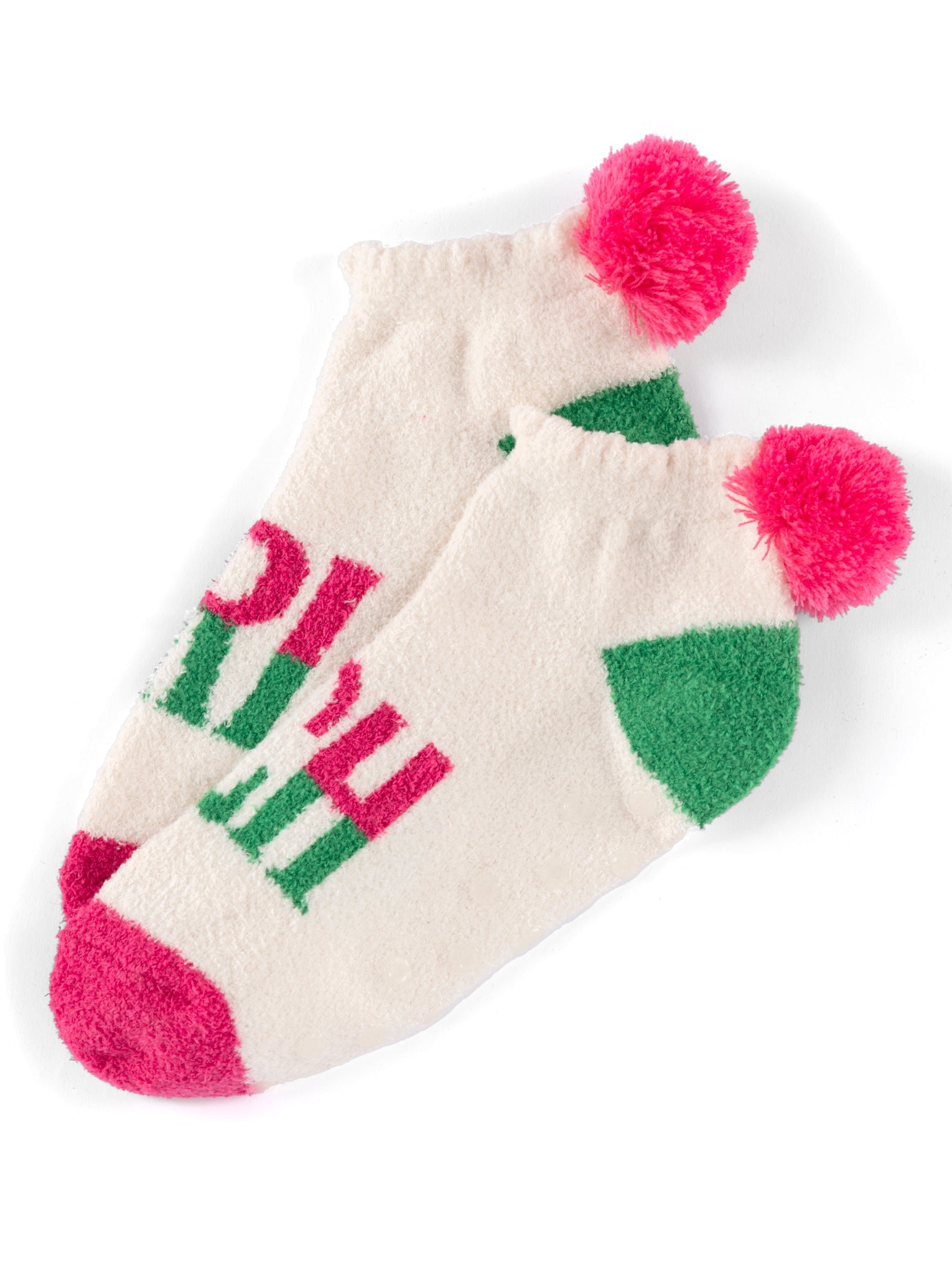 Shiraleah "Grinch" Home Socks, Ivory