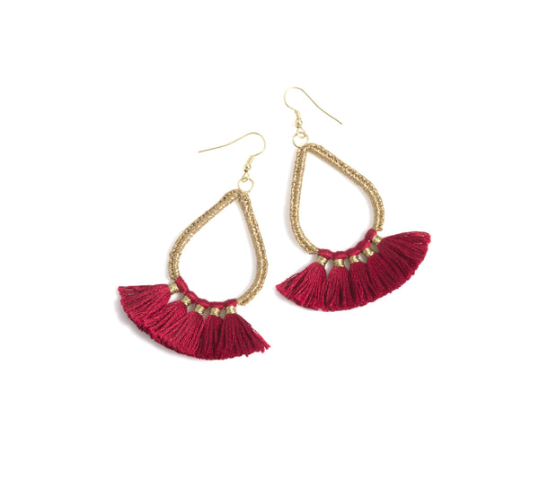 Rosalie Earrings, Red