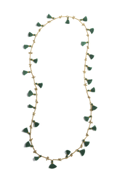 Freya Tassel Necklace, Emerald