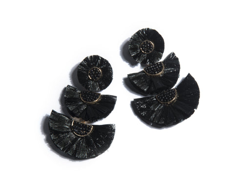 Gaetana Earrings, Black