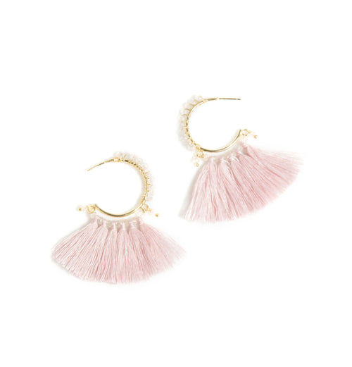 Palma Hoop Earrings, Blush