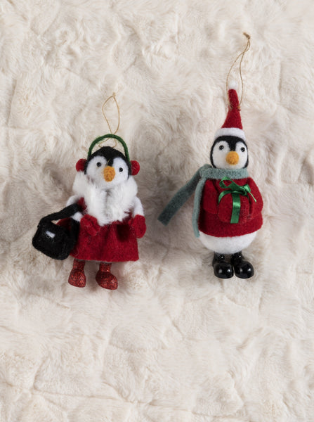 Set/2 Penguin Ornaments, Multi