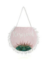 Shiraleah "Reserved" Round Beach Towel With Bag, Blush - FINAL SALE ONLY