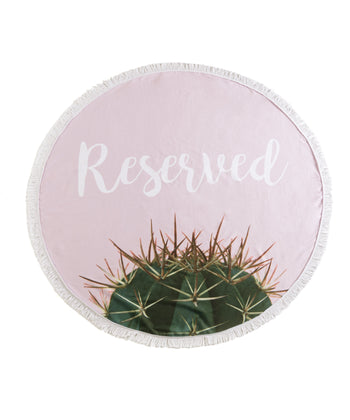 Reserved Round Beach Towel With Bag, Blush