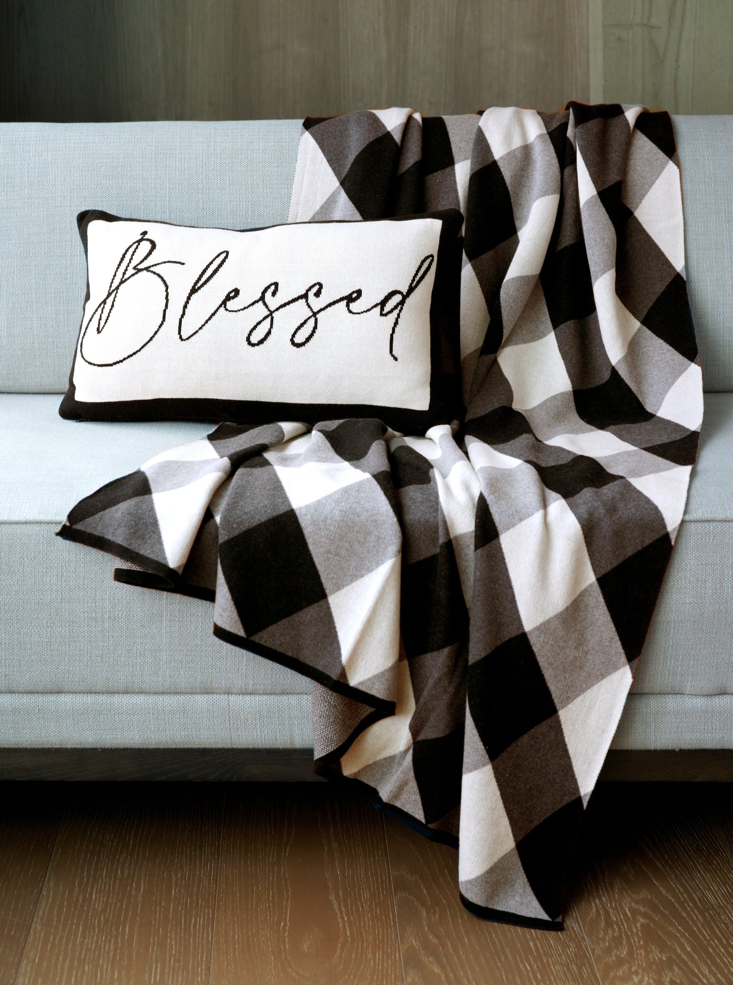 Shiraleah Anderson Plaid Throw, Black and White - FINAL SALE ONLY